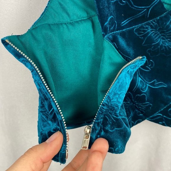 Anthropologie Blue Velvet Crop Top - Picture 5 of 8